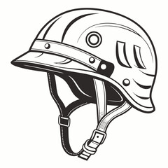Vintage motorcycle helmet design illustration