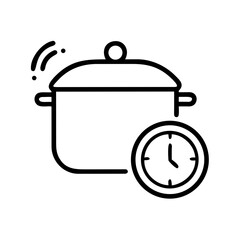 Obraz premium Cooking Pot with Timer Icon Representing Timed Meal Preparation