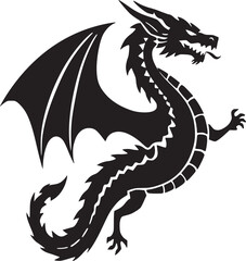 black silhouette dragon tattoo