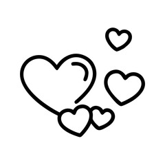 Floating Hearts Icon Representing Joyful Love and Happy Emotions