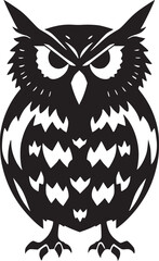 black silhouette owl tattoo