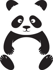 black outline panda tattoo