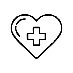Obraz premium Heart with Medical Cross Icon Representing Health and Medical Care