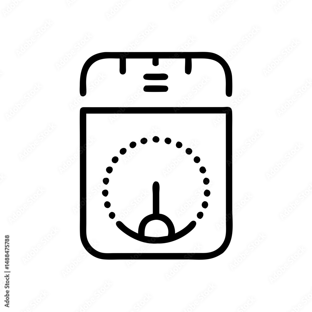 Poster kitchen timer icon representing cooking countdown and time management