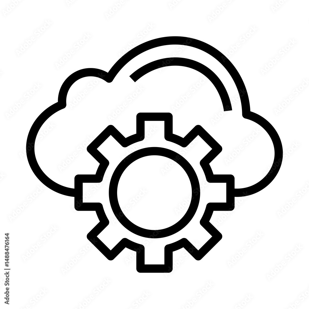 Aufkleber cloud computing vector icon