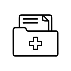Obraz premium Medical File Folder Icon Representing Health Records and Patient Documentation