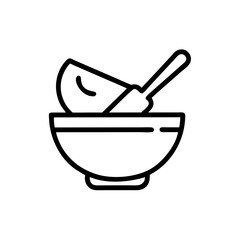 Mixing Bowl Icon Representing Ingredient Preparation and Cooking Process
