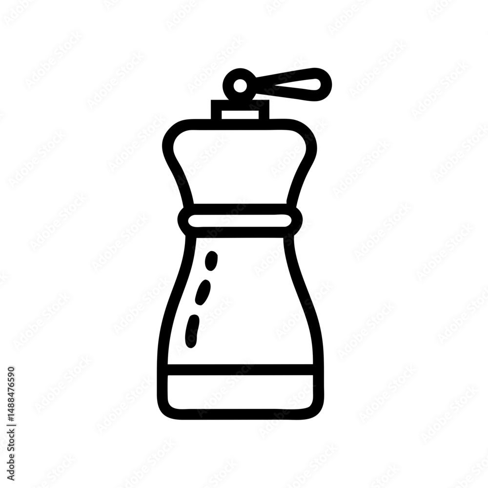 Aufkleber pepper shaker icon representing spice container and tabletop seasoning