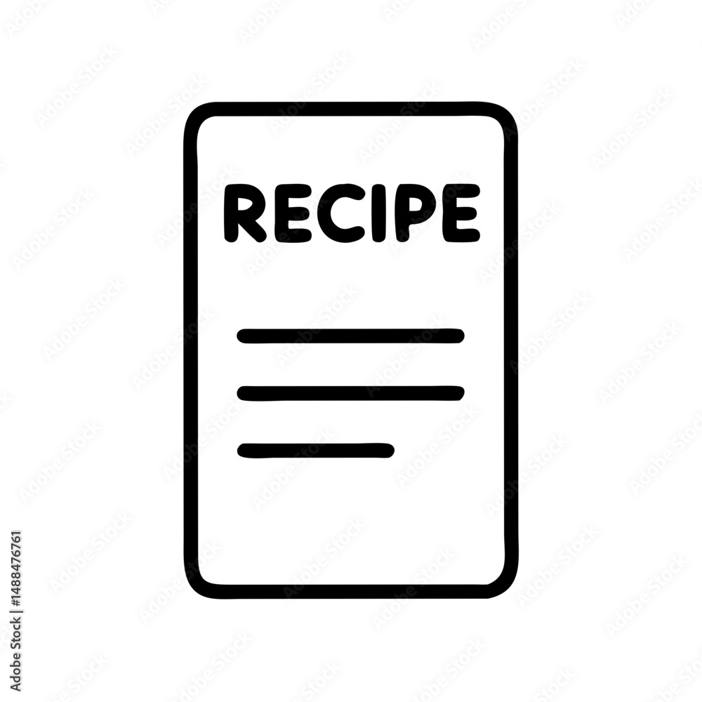 Poster Recipe Menu Icon Representing Food List and Culinary Instructions