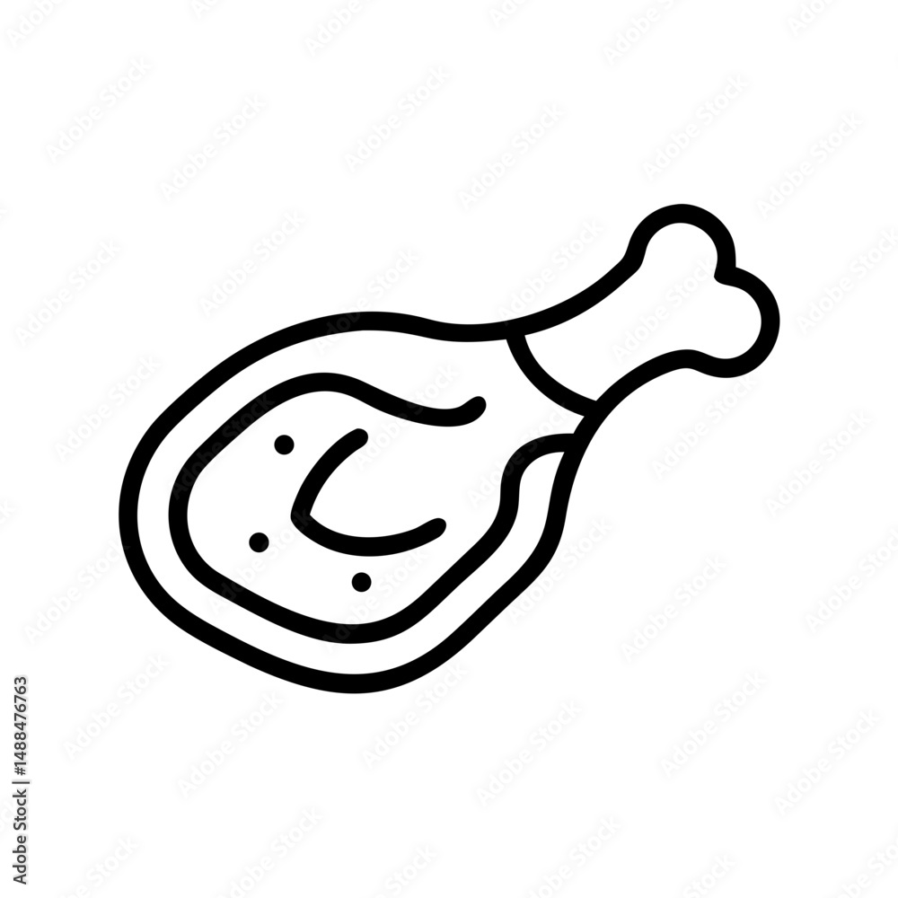 Aufkleber raw meat icon representing cooking ingredient and protein source