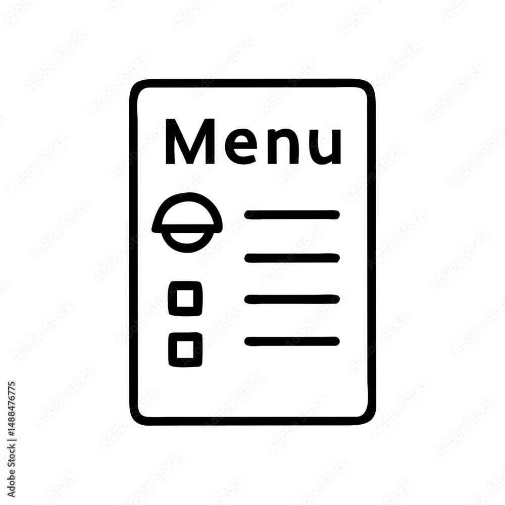 Aufkleber recipe menu icon representing food list and culinary instructions