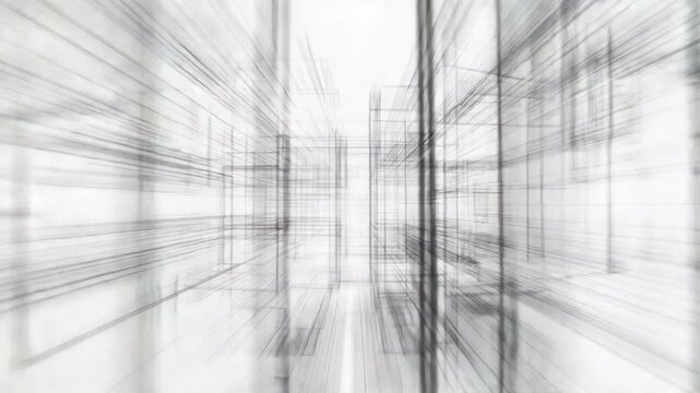 Architectural Blueprint: A dynamic abstract portrayal of architectural lines and structures, representing modern building concepts and design. 