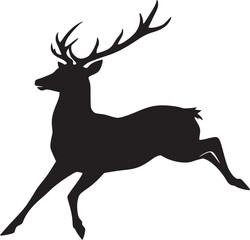 black silhouette stag tattoo