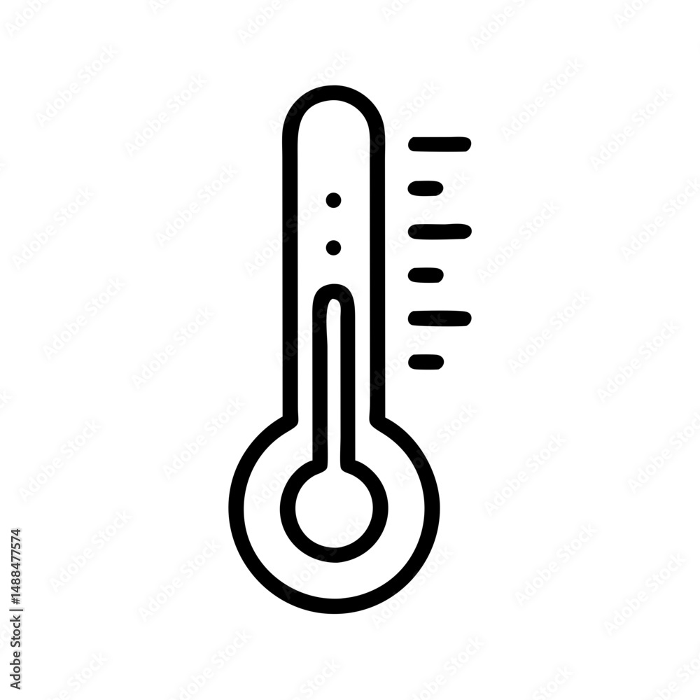 Aufkleber thermometer icon representing temperature measurement and health monitoring