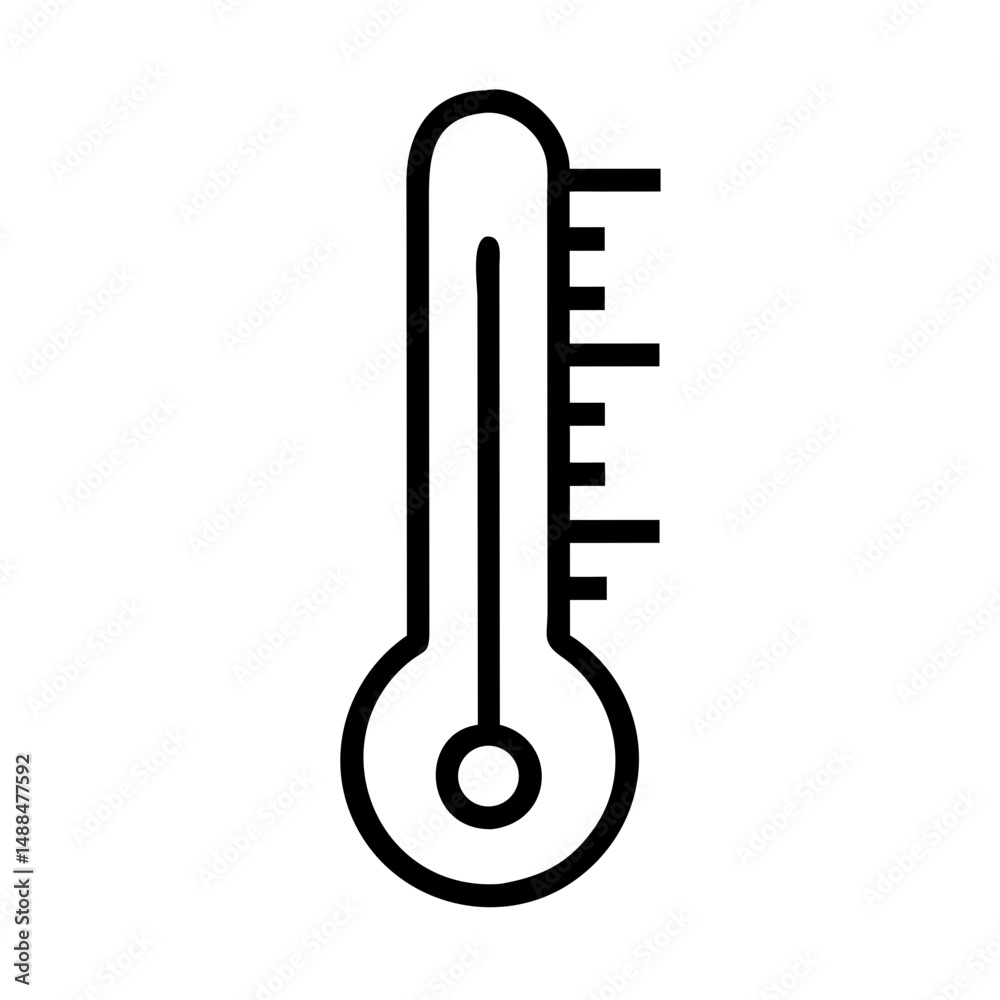 Poster Thermometer Icon Representing Temperature Measurement and Health Monitoring