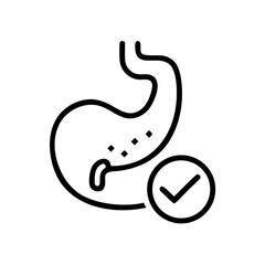 Fototapeta premium Stomach with Check Mark Icon Representing Digestive Health and Medical Approval