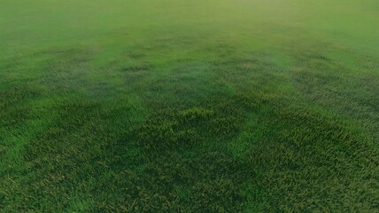 Endless Field of Green Grass Extending to the Horizon on Bright Day
