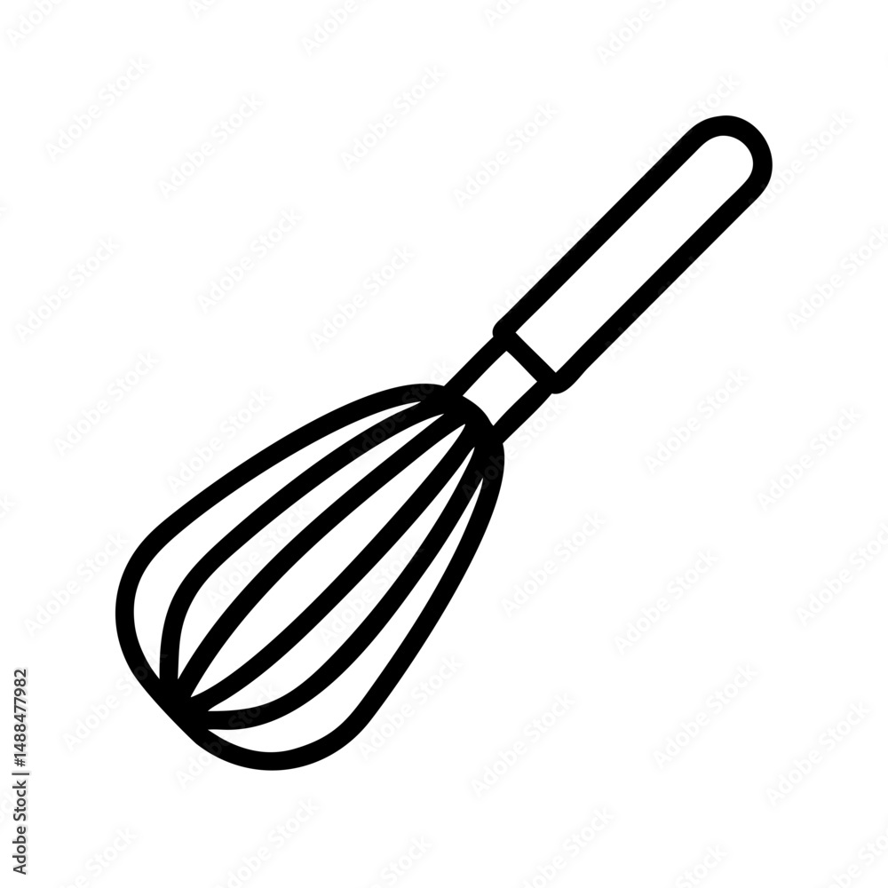 Aufkleber whisk tool icon representing baking preparation and mixing equipment