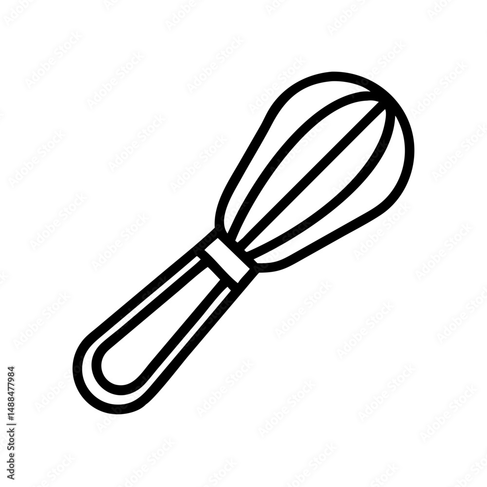 Aufkleber whisk tool icon representing baking preparation and mixing equipment