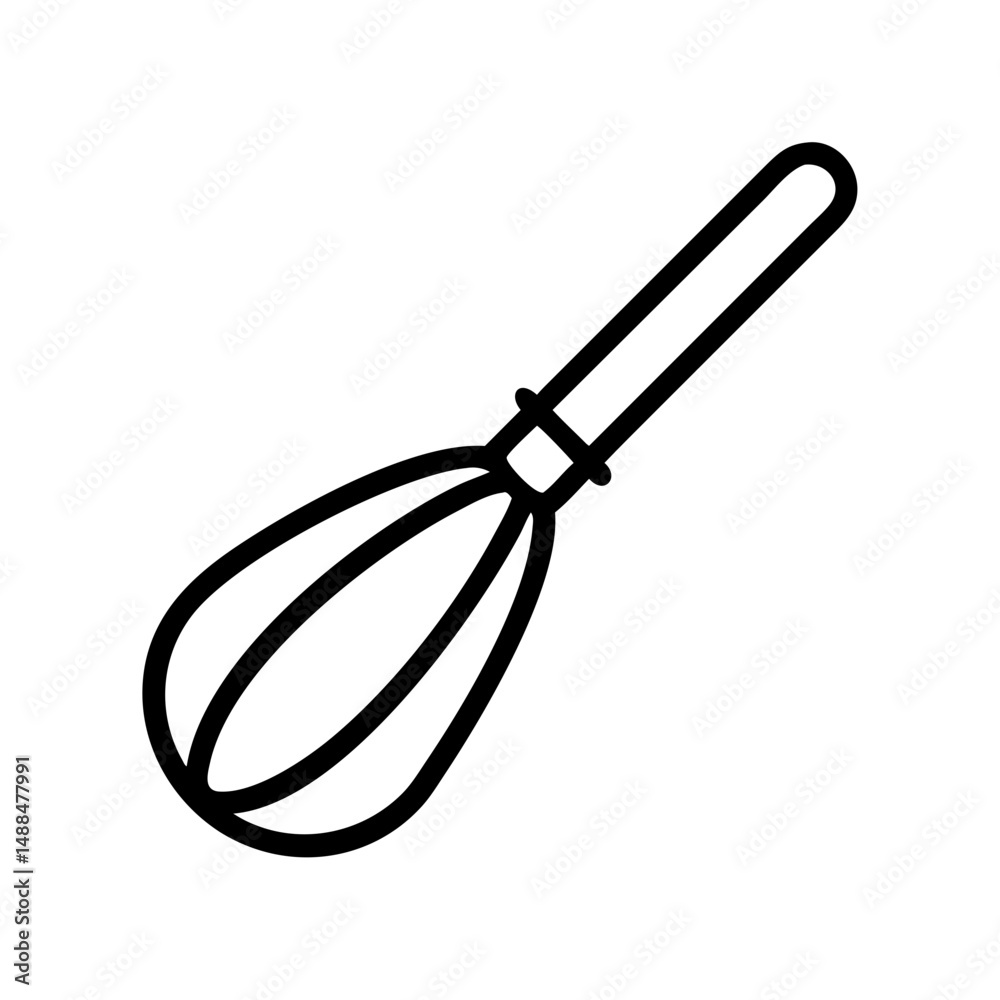 Poster whisk tool icon representing baking preparation and mixing equipment