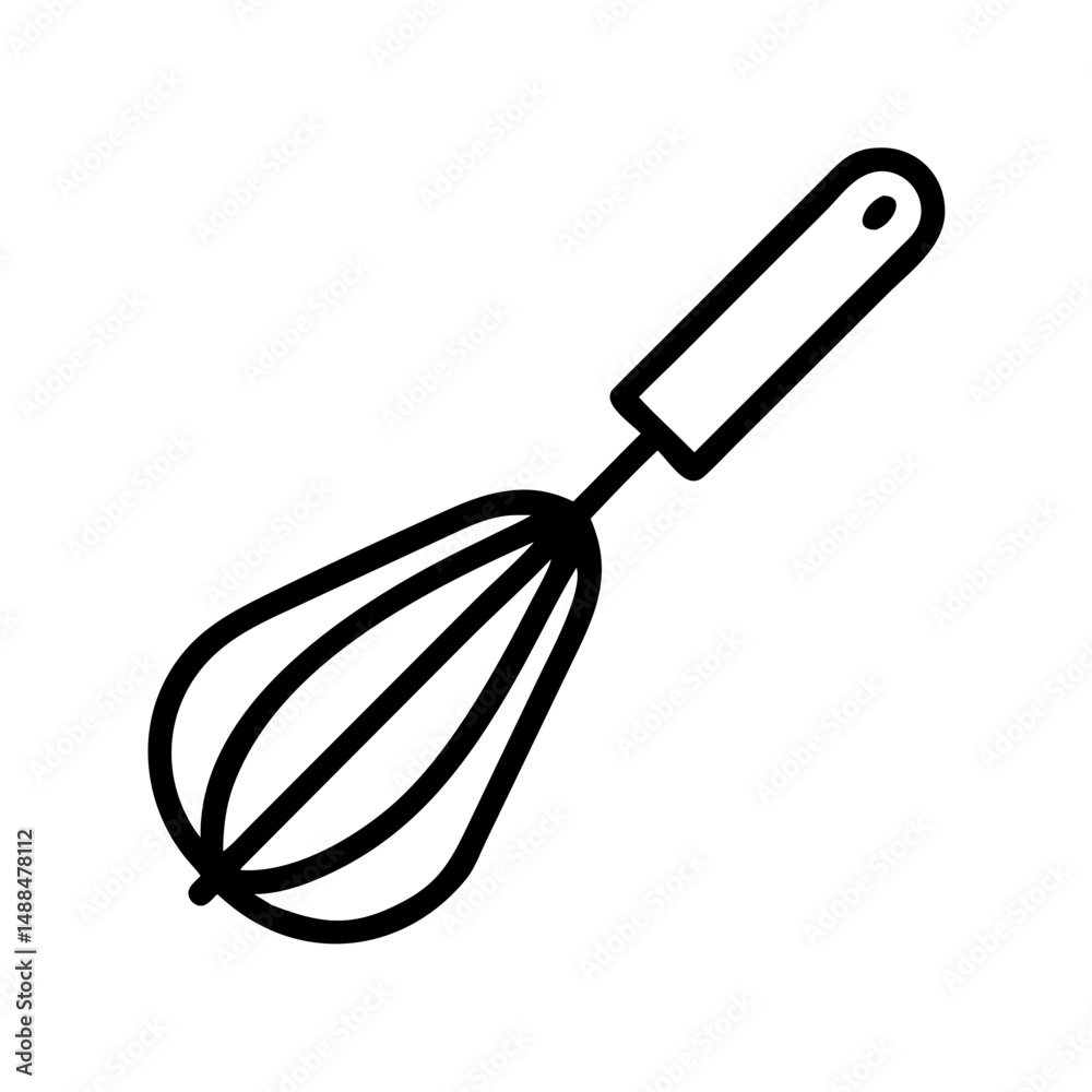 Aufkleber wire whisk icon representing mixing tool for cooking and baking
