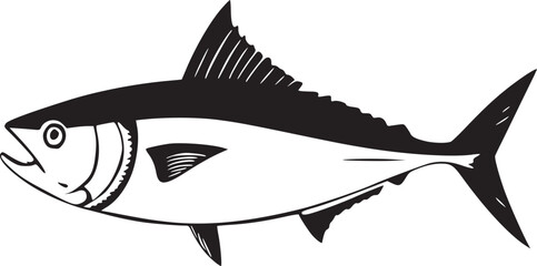 Fototapeta premium black tuna fish silhouette tattoo ideas