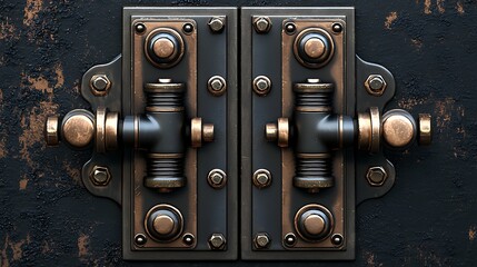 Antique electrical switch with rugged metal frame high resolution picture