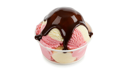 Delectable Delight: An ice cream scoop, a symphony of creamy textures and rich flavors, tempts the eye with its delicious blend, making it the perfect treat for any sweet tooth. isolated on white back
