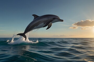 Naklejka premium dolphin jumping out of water
