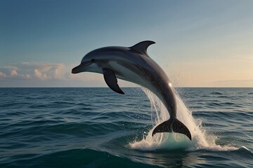 Obraz premium one dolphins jumping