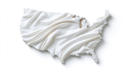 Draped White Fabric United States Map