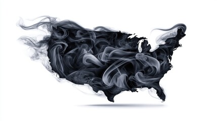 Abstract Smoke United States Map Illustration