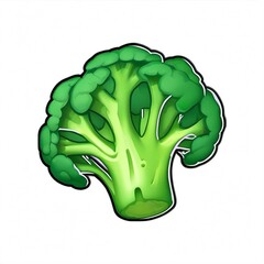 Fresh broccoli vegetable game icon for 2D mobile game UI inventory and healthy food game design assets