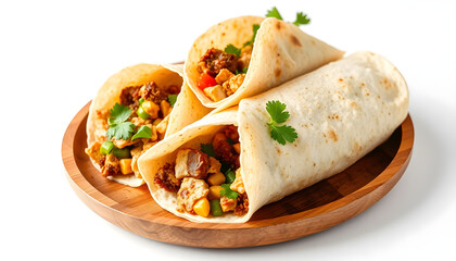 Delicious veggie tacos kitchen table food photography bright environment close-up culinary art