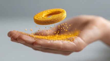 Engaging visualization of a crypto-traceable global donation economy icon concept emphasizing peer-to-peer transactions