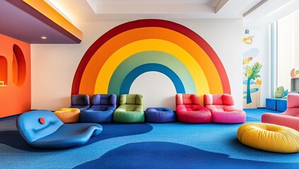 Colorful kids playroom interior design. (1)