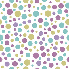 Seamless Pastel colored Polka Dot Pattern – Light Multicolored Circle Design for Textiles, Wallpapers and Digital Art Backgrounds. © Rk Creations