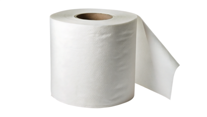 Single roll of paper towels isolated on transparent background PNG