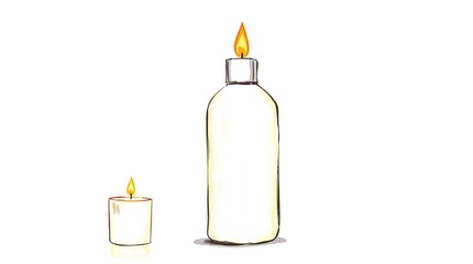 Hand-Drawn Sketch Ultra-Matte Toner Bottle in Warm Candlelight