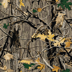 Real tree pattern. Hunting camouflage. Tree seamless pattern. Camouflage background. Digital camouflage. Vector hunting camo. Forest background. Jungle texture. Abstract camo