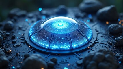 A metal device diagram with a sense of technology