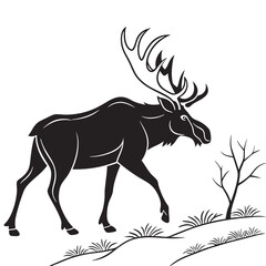 Obraz premium Moose vector silhouette design transparent background