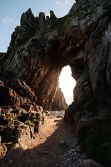 Stunning Natural Archway with Sunlight through Rocky Formation