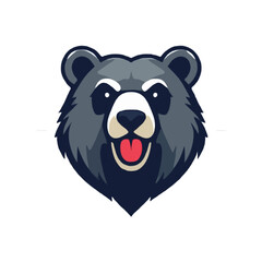 Simplified Black Bear Icon Design