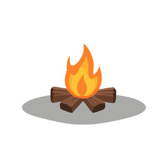 Simplified Cartoon Fireplace Illustration