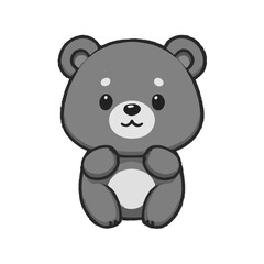 Fototapeta premium Adorable Grayscale Teddy Bear Design