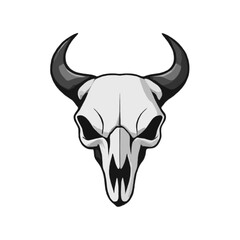 Fototapeta premium Detailed Cartoon Bull Skull Illustration