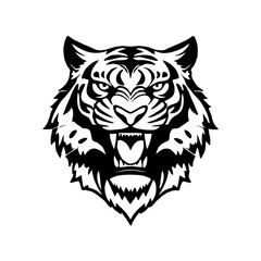 Refined Black & White Tiger Illustration