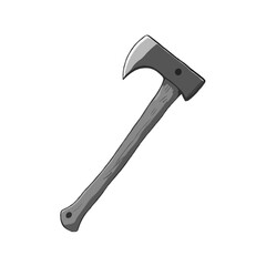 Refined Grayscale Rustic Axe Illustration