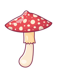 Cute cartoon mushroom. Hand drawing. Vector illustration